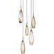 Aalto LED 19.8 inch Beige Silver Chandelier Ceiling Light in Optic Rib Bronze, Metallic Beige Silver, 2700K LED, Round Multi-Port